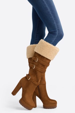 Imerald Knee High Boot in Safari Brown