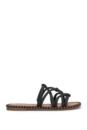 Briellea Embellished Sandal in Black