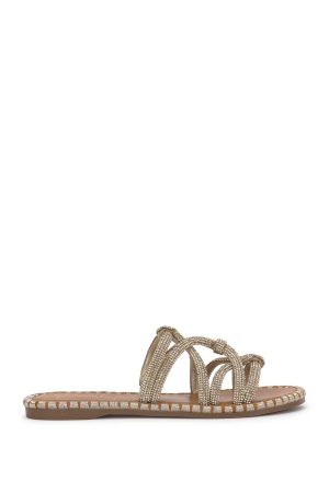 Briellea Embellished Sandal in Champagne