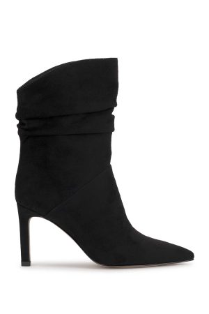 Elisti Scrunch Bootie in Black Suede
