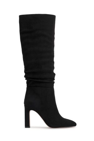 Minerva Knee High Boot in Black Suede