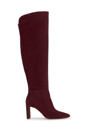 Simmona Over the Knee Boot in Dark Cherry