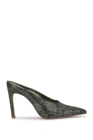 Wilix High Heel Mule in Sapphire Snake